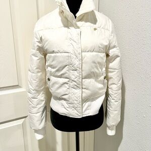 south-pole puffer jacket womens juniors white Down Quilted Sz M Y2K vintage